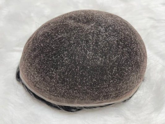 Full French Lace Hair System With Realistic Hairline Toupee For Men