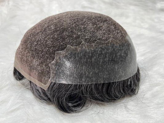 Q6 French Lace Men’s Hair System with PU Sides and Back