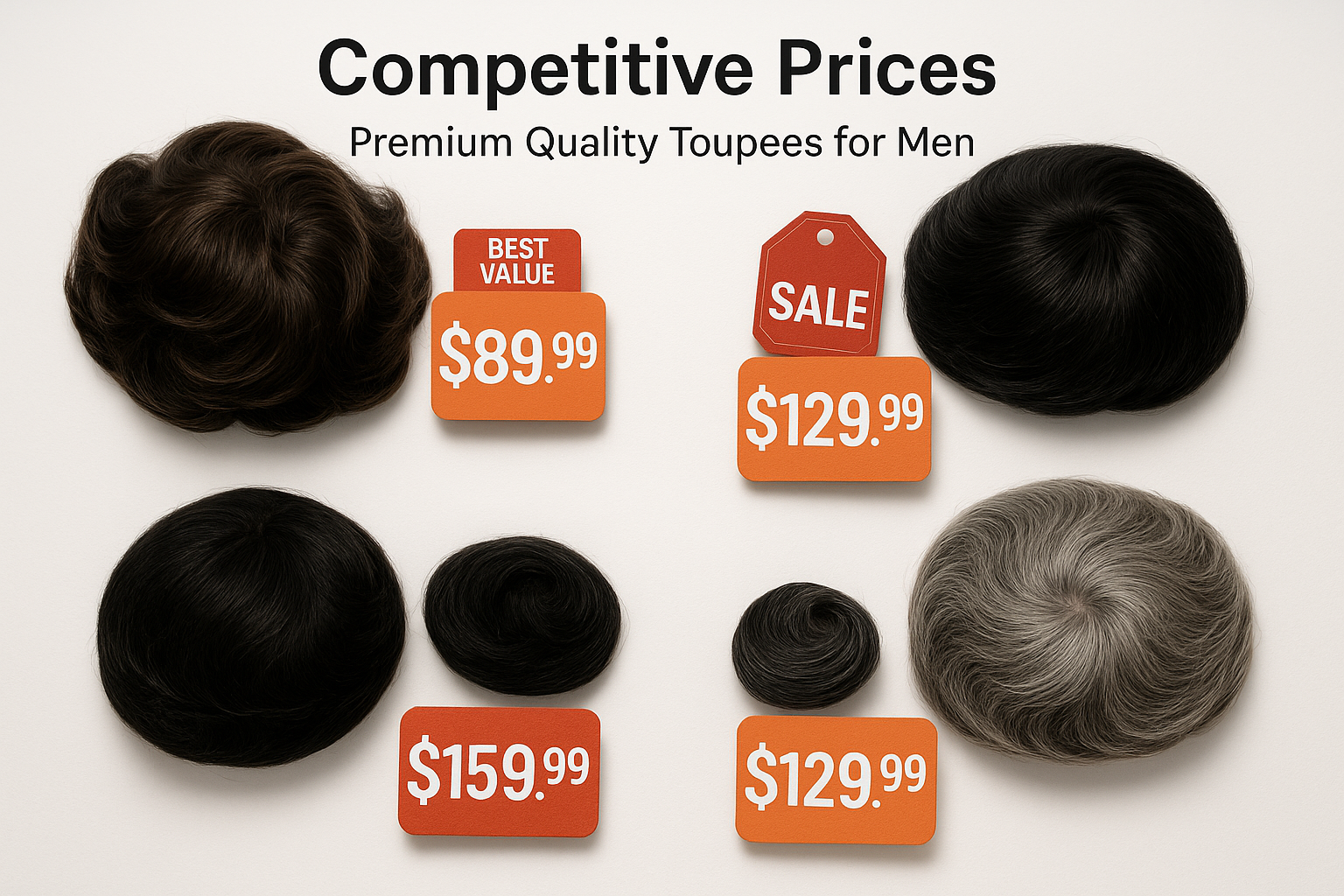 Competitive prices for men's toupees