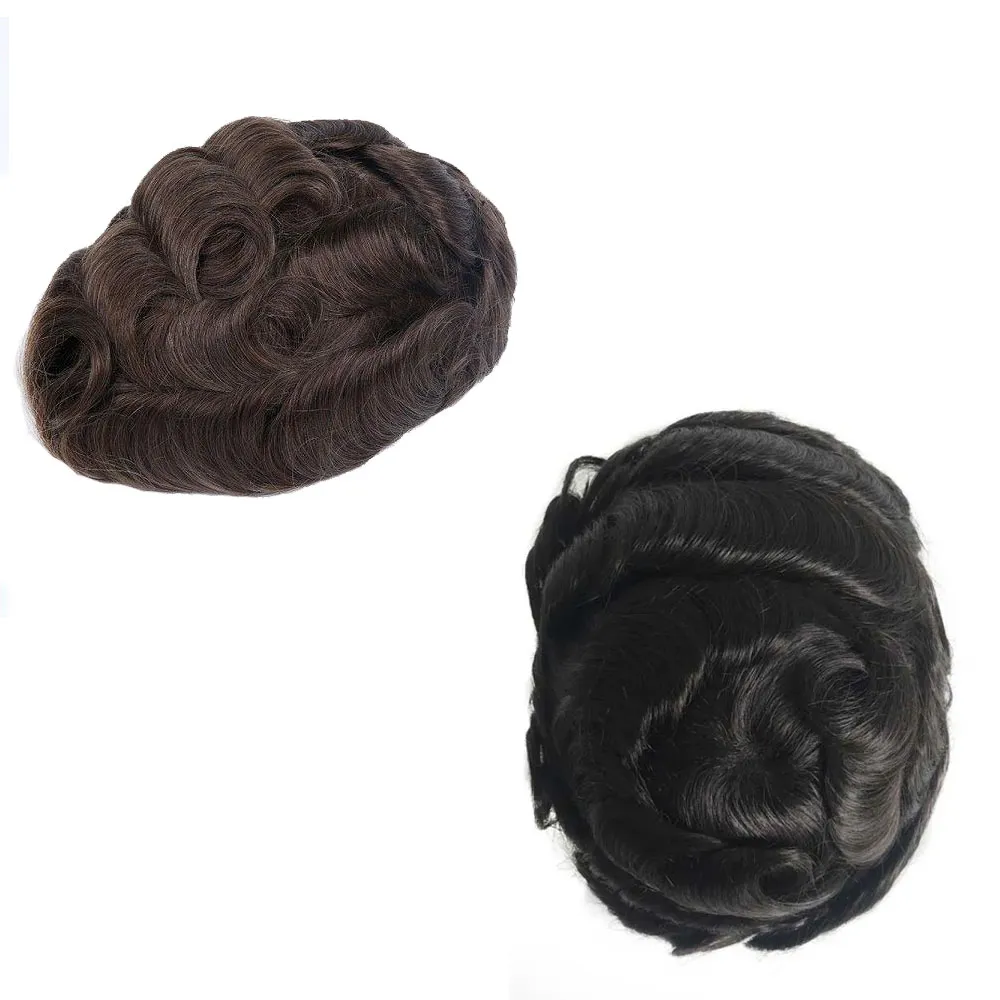 getmehair 0.08mm durable poly skin toupee featuring 115% medium high density Indian human hair