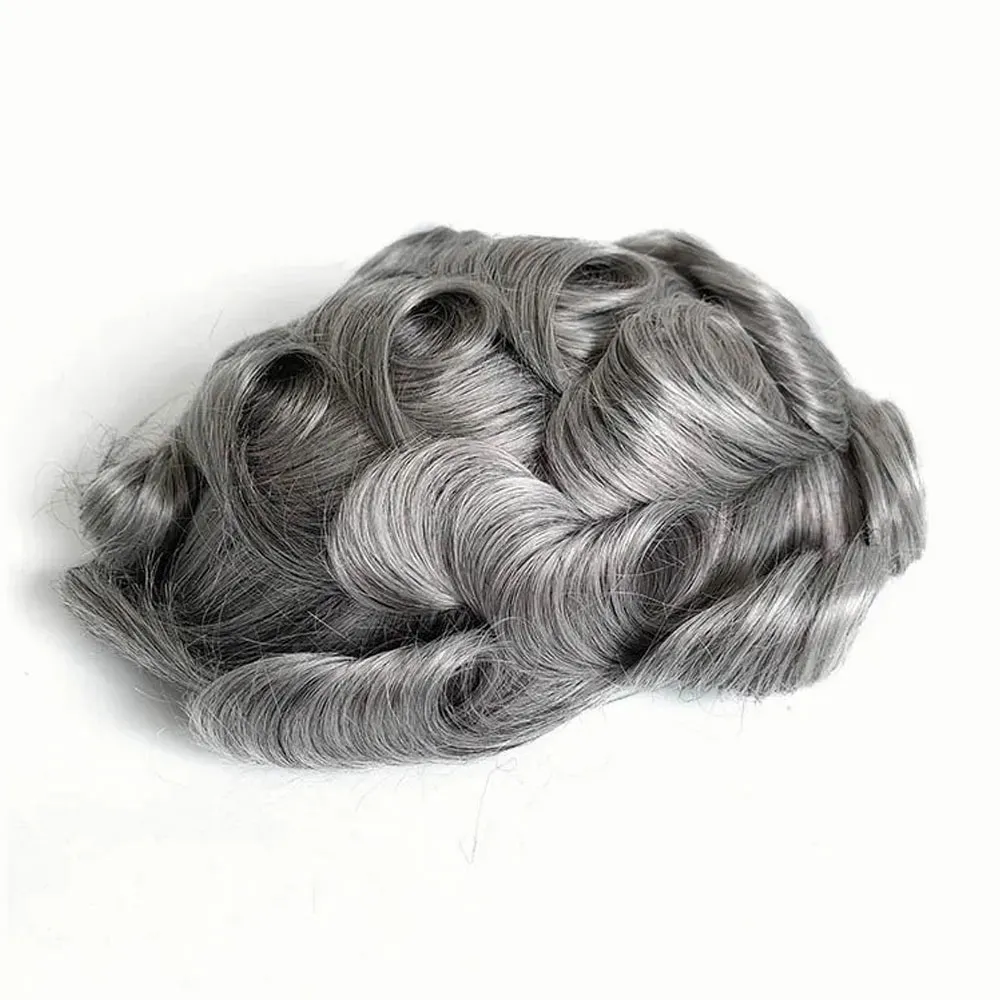 getmehair 100% medium light density human hair texture and gray hair blend options