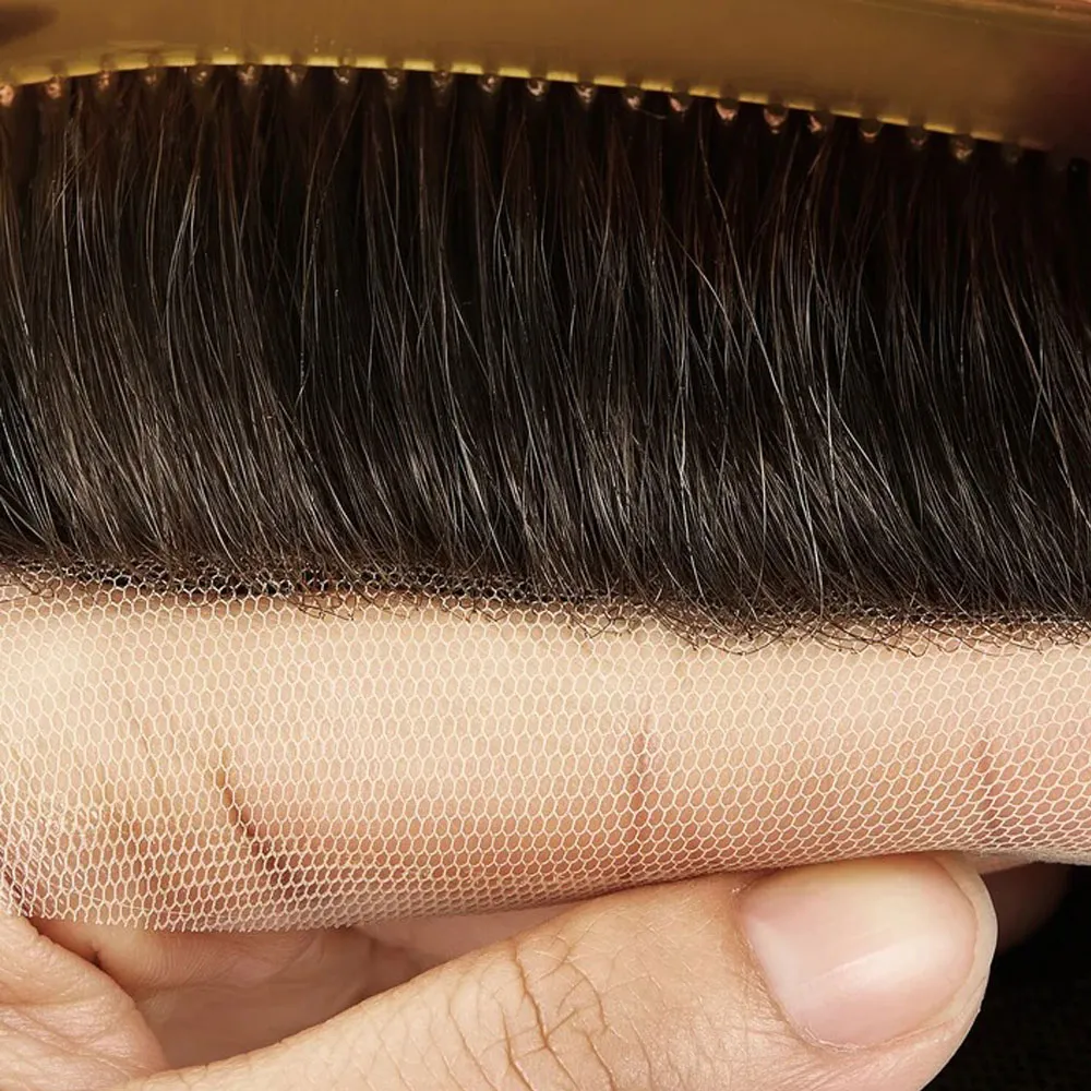 Reinforced 2 layer poly perimeter on getmehair mono hair system with lace front
