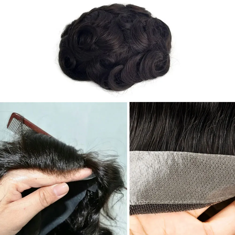 Undetectable bleached knots on getmehair french lace front toupee with poly back