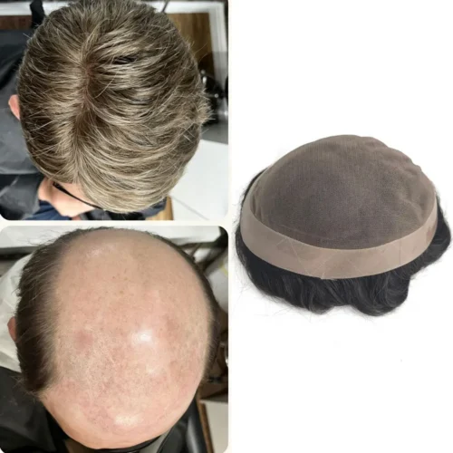 Breathable monofilament mesh and tangle-resistant human hair texture on getmehair toupee