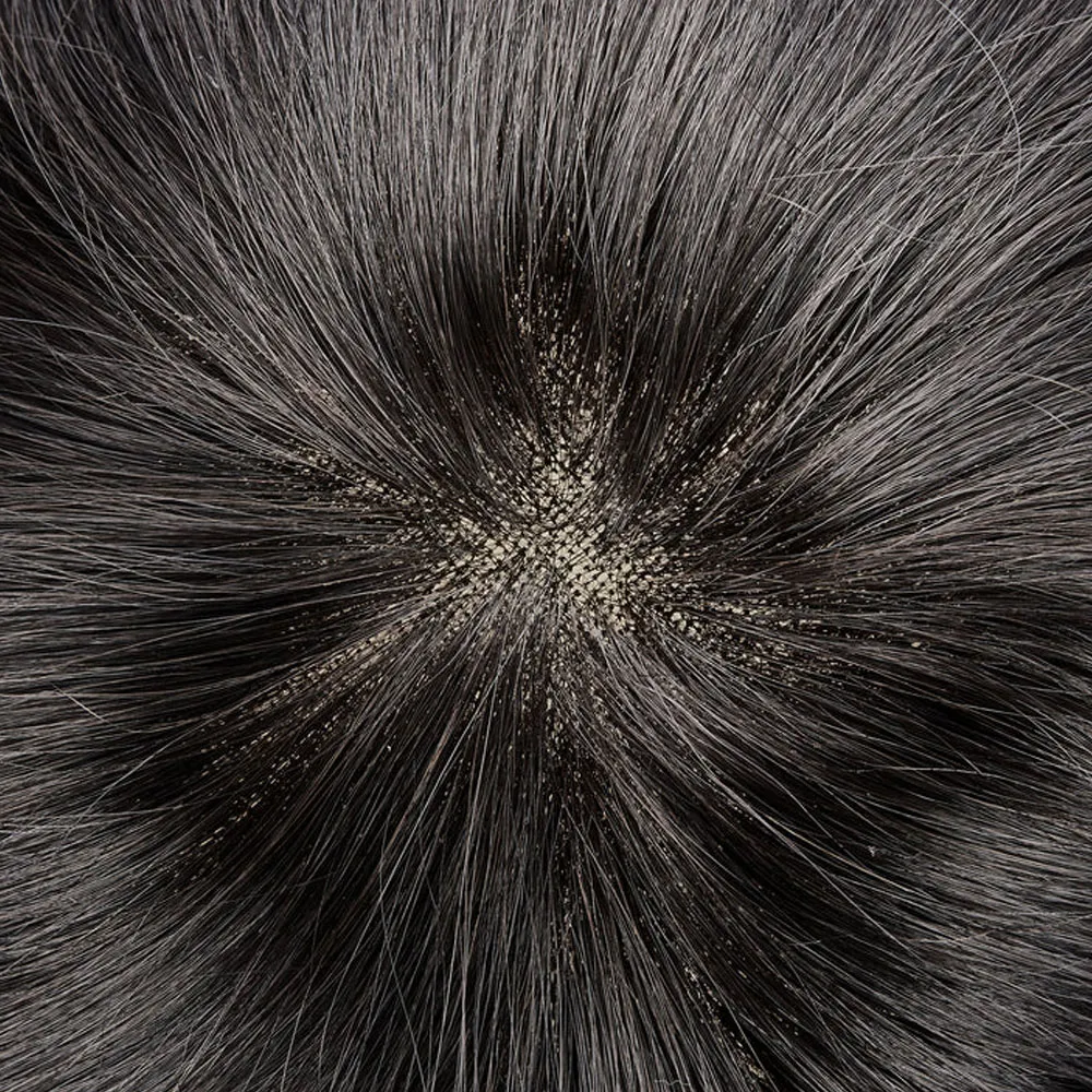 Easy tape application on smooth transparent poly back of getmehair french lace front toupee