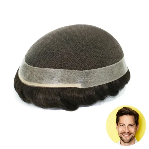 getmehair-french-lace-center-poly-perimeter-toupee french lace center toupee with poly perimeter