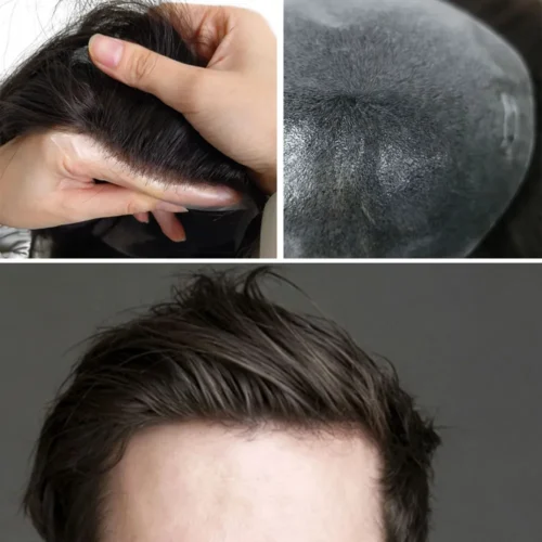 Undetectable front hairline and hair parting on getmehair 0.06-0.08mm injection skin toupee