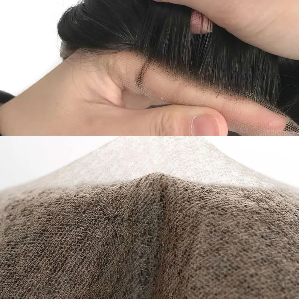Triple layer knotless silk top view on getmehair silk base toupee